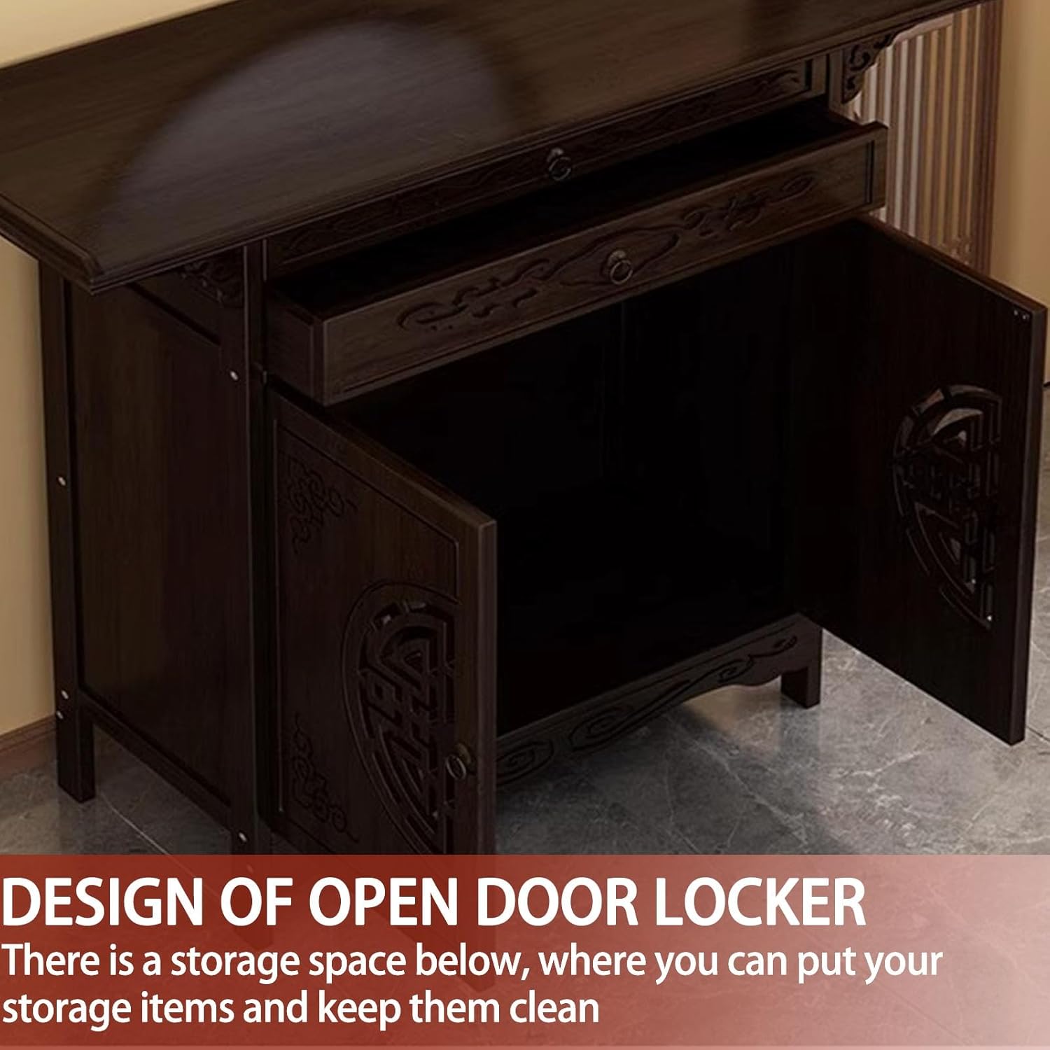 Buddha Altar Table, Bamboo Altar Cabinet with Drawer,Offering Table, Meditation Tables with Storage, Buddha Niche Stand, Altar Cabinet,Prayer Meditation(80cm/31.4in)