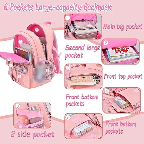 Miniatura 2 de ACEIOT Mochila para niñas, mochila Kawaii para niños con lonchera y estuche para lápices, mochilas escolares para niñas, Mochilas Escolares para