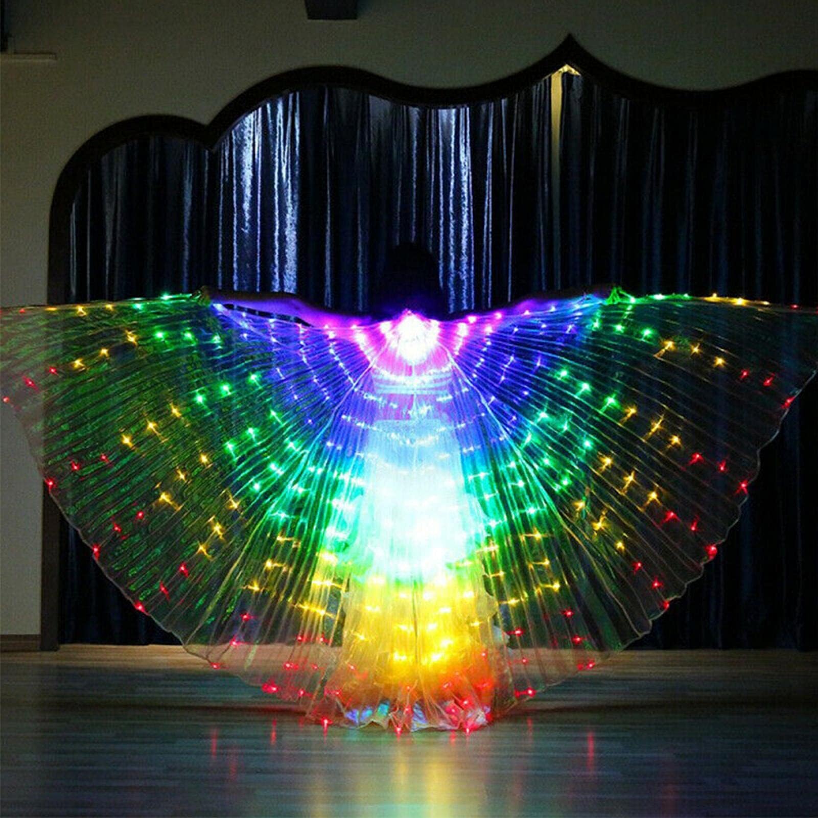 LED Lights Belly Dance Wing, Butterfly Dance Isis Wings, Glowing Performance Clothing for Carnival,Halloween,Christmas