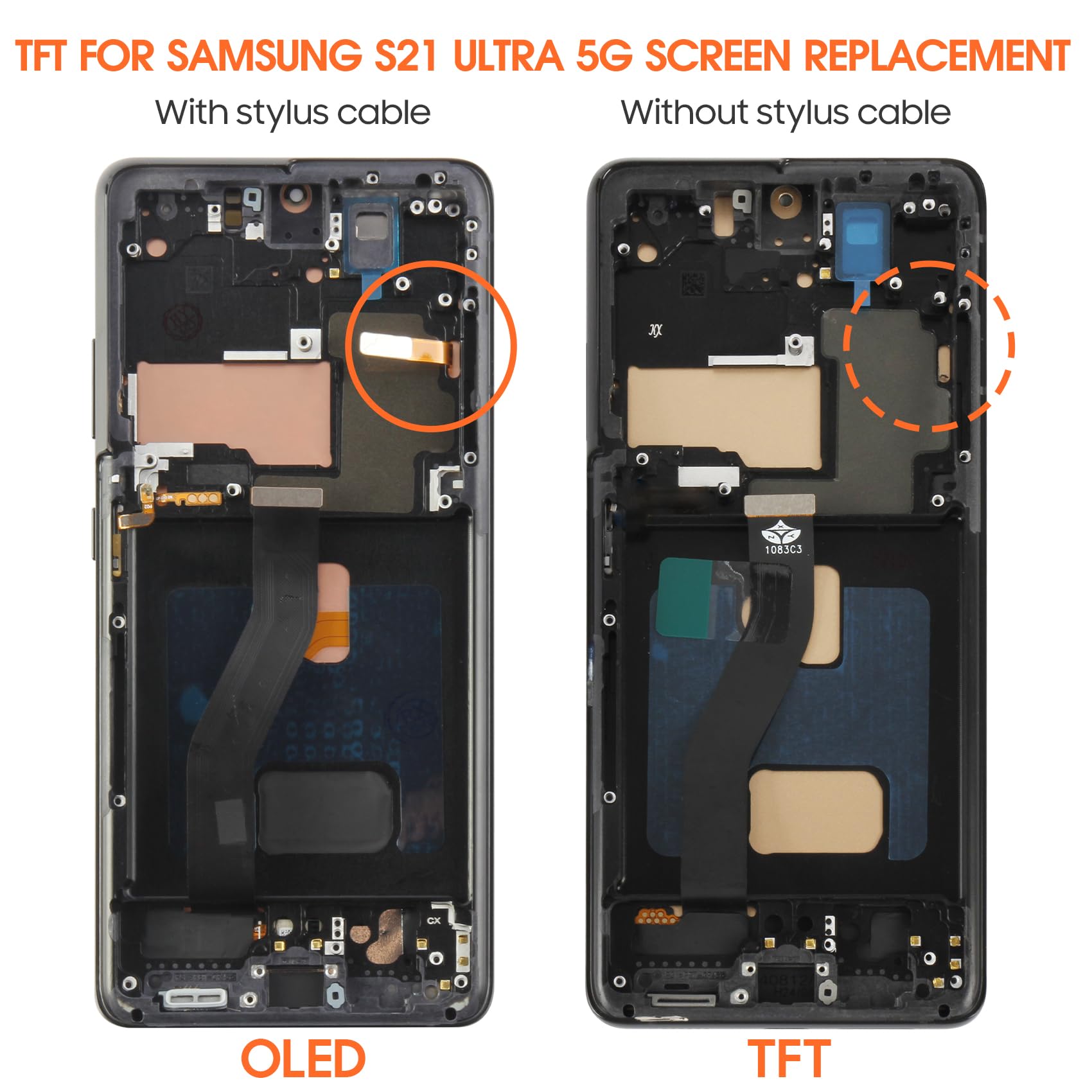 Amazon.com: TFT for Samsung Galaxy S21 Ultra Screen