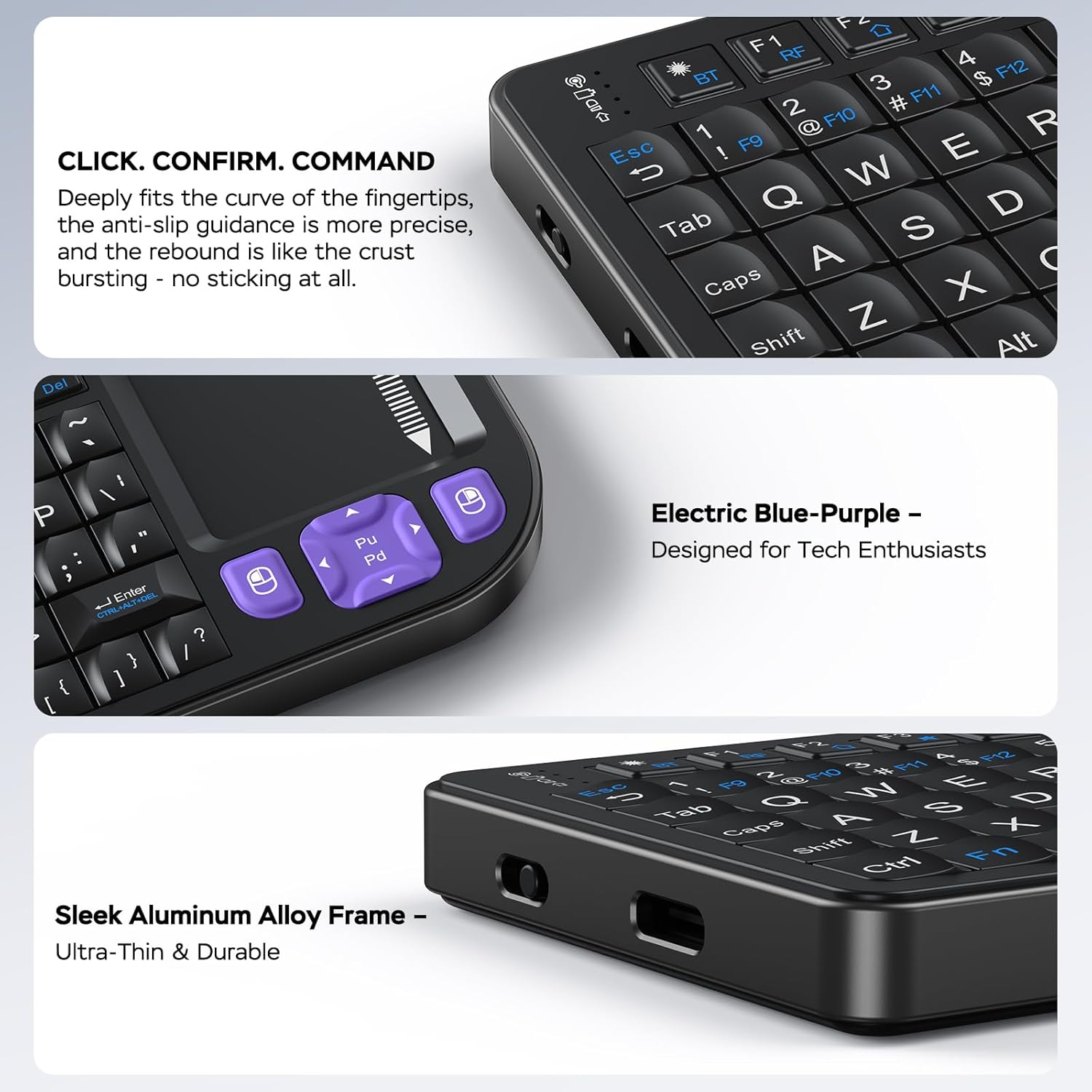 All-in-One Bluetooth Keyboard with Touchpad – Sturdy Aluminum Frame, Rechargeable & Portable – Seamless Connectivity for iPad, Mac, PC – The Perfect Companion for Smart Home, IT Tech & Field Service.