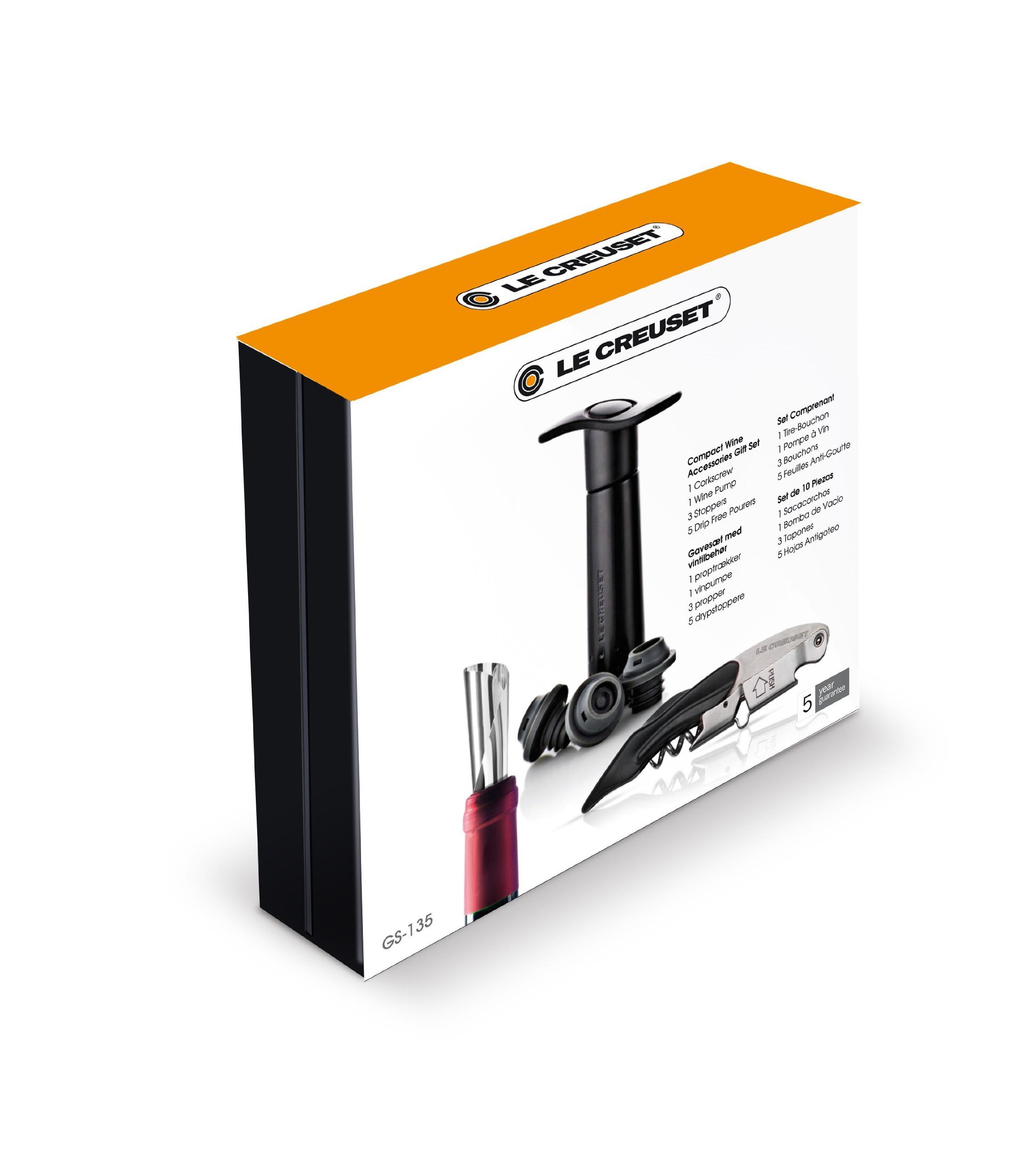 Le Creuset Wine Accessories GS-135 Entry Accessories Set, Black