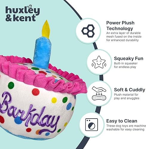 Miniatura 4 de Huxley & Kent Divertido juguete para perros con chirriador, juguetes chirriantes de felpa para perros pequeños, medianos y grandes, animal de