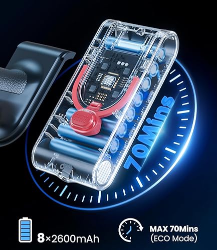 Miniatura 4 de Aspiradora inalámbrica, 580 W, 48 KPA, 70 minutos para el hogar, aspiradora inalámbrica con pantalla táctil, carga antienredos y montaje en pared