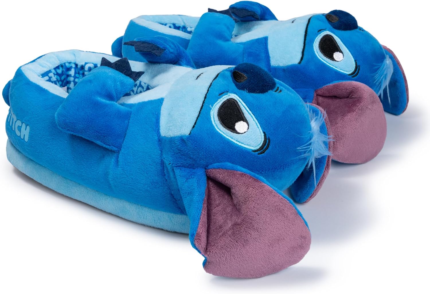 Disney Lilo & Stitch 3D Slippers For Youth Girls and Boys - Plush House Shoes Cozy Fuzzy Indoor Scuff Slip On Character Kids Slippers