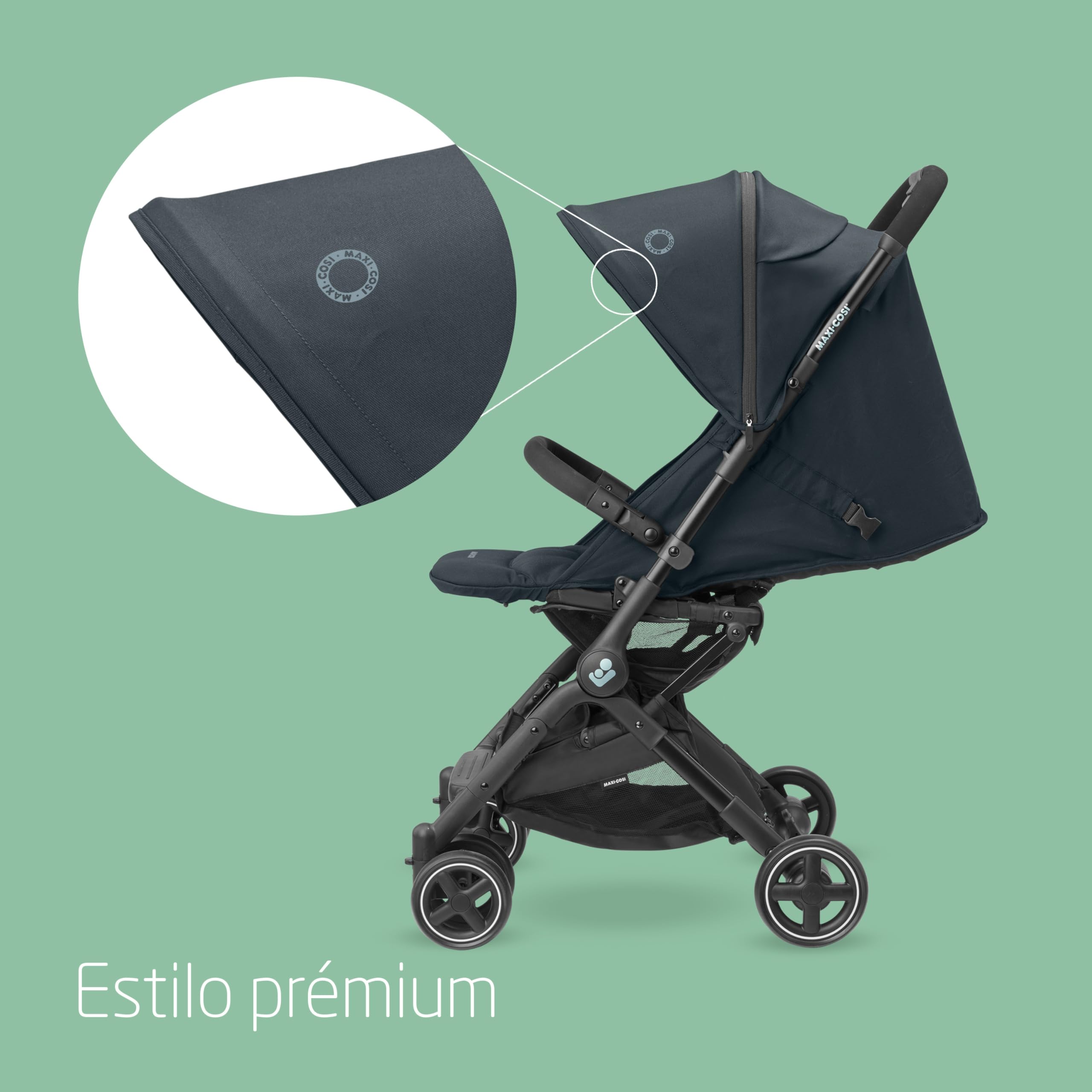 Maxi-Cosi Lara2, Silla de Paseo Ligera, 0-4 Años, 0-22 kg, Compacta, 3 Reclinaciones, Reclinación Total, Plegado Automático, Bandolera, Essential Graphite