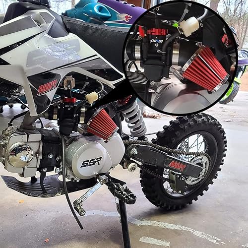 Miniatura 8 de NIBBI Kit de carburador PE28, carburador de motocicleta PE28 mm con filtros de aire de 1.81 pulgadas (1.890 in) apto para GY6 Dirt Bike Mini Bike