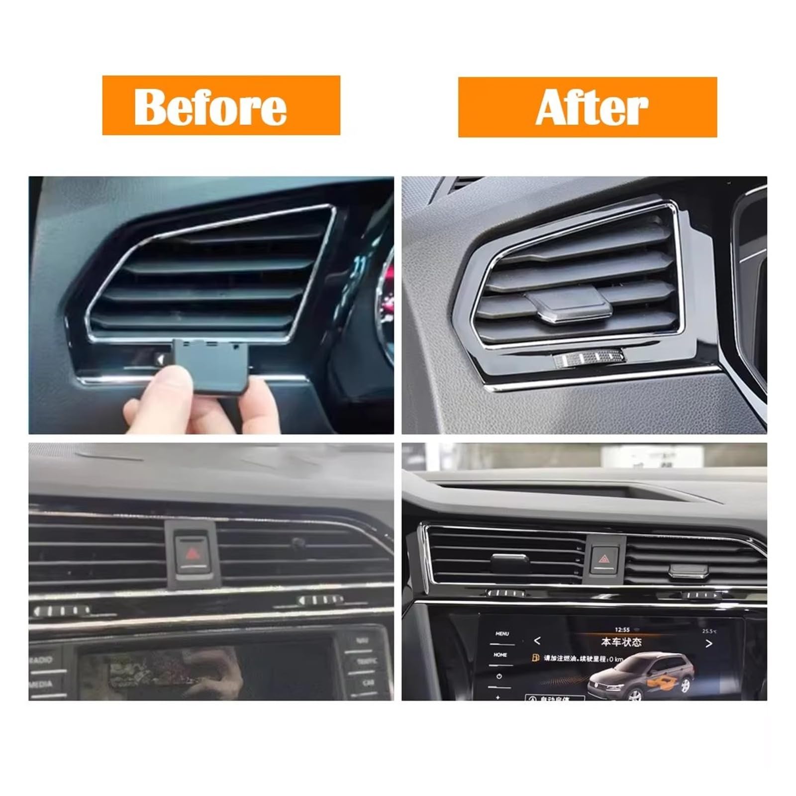 Bocchetta Aria Condizionata Per VW Per Tiguan LX 2017 2018 2019 2020 2021 2022 LHD RHD Kit Di Riparazione Per Presa D'aria Condizionata(RHD 4PCS SET)