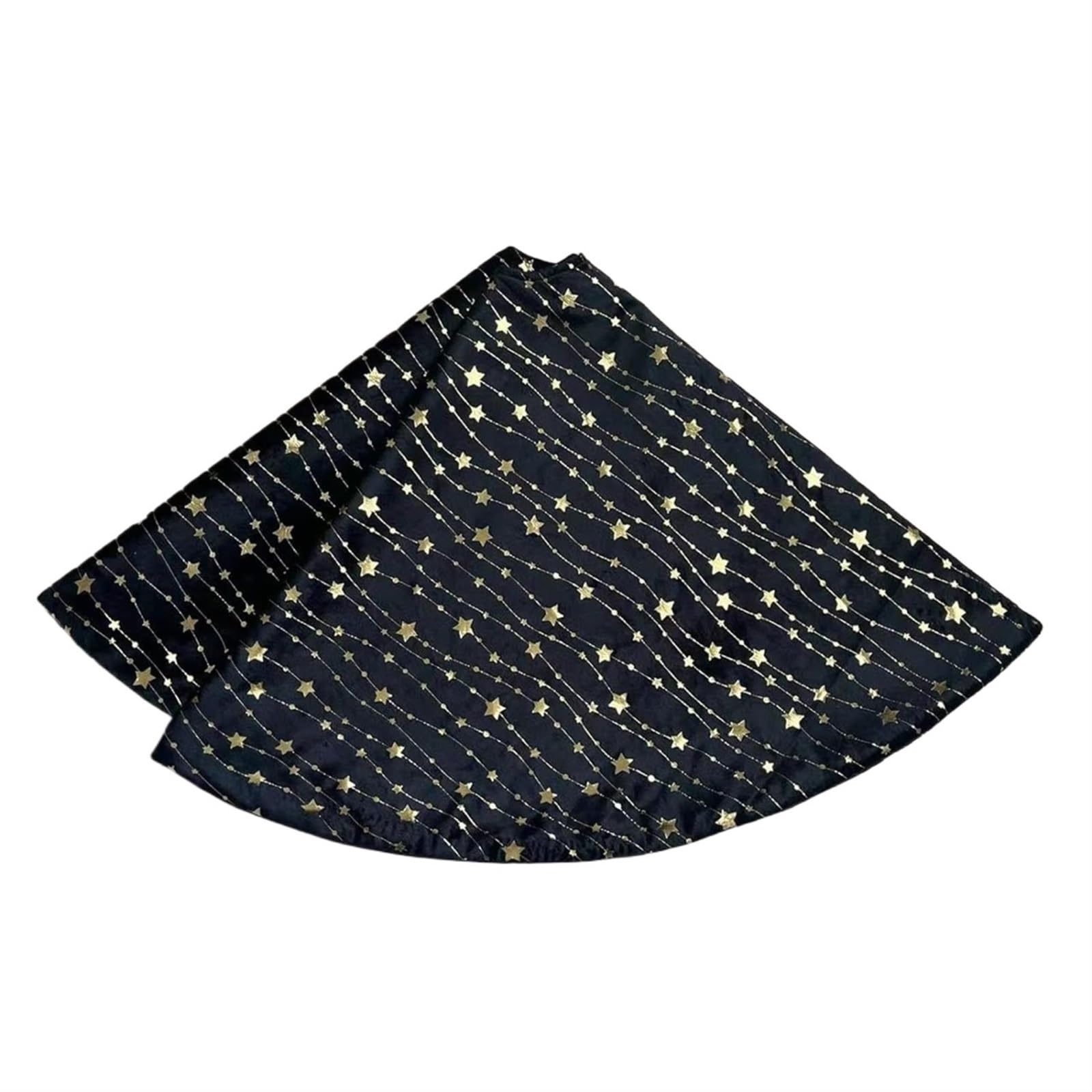 Tappeto Per Albero Di Natale Gonna Per Albero Di Natale Morbido Tappetino Per Albero Di Natale Con Motivo A Stella Dorata Per La Decorazione Delle Feste Gonna Per Albero Di Natale(Black,30 inches)