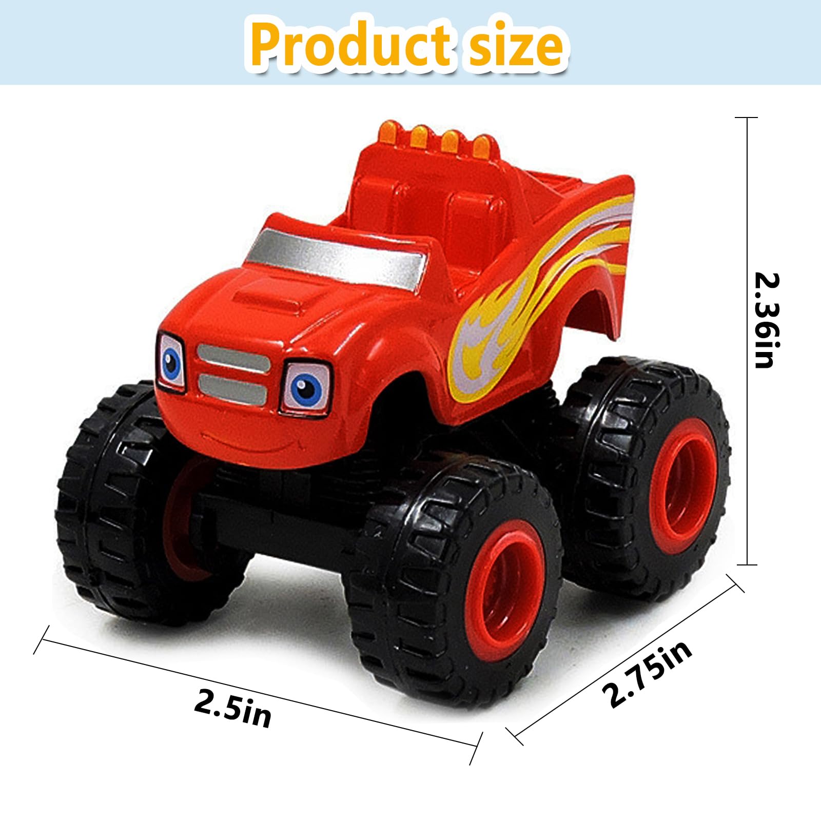 BEYOND MS Lot de 6 Jouets et Les Monster Machines Trucks pour Enfants - Cadeau d'anniversaire pour garçons et Filles