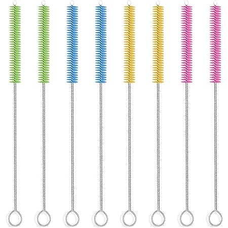 2 Stück Silikon Strohhalmbürsten 6mm & 8mm - 24cm Lang, Wiederverwendbar Für Glas & Metall Flaschen