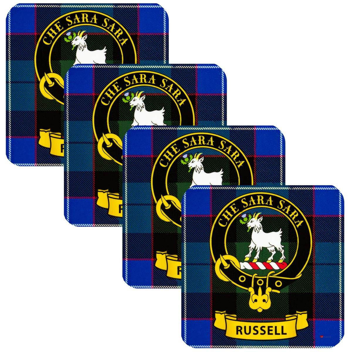 I Luv Ltd Russell Square Coasters Scottish Clan Crest Set Of 4 From Scotland