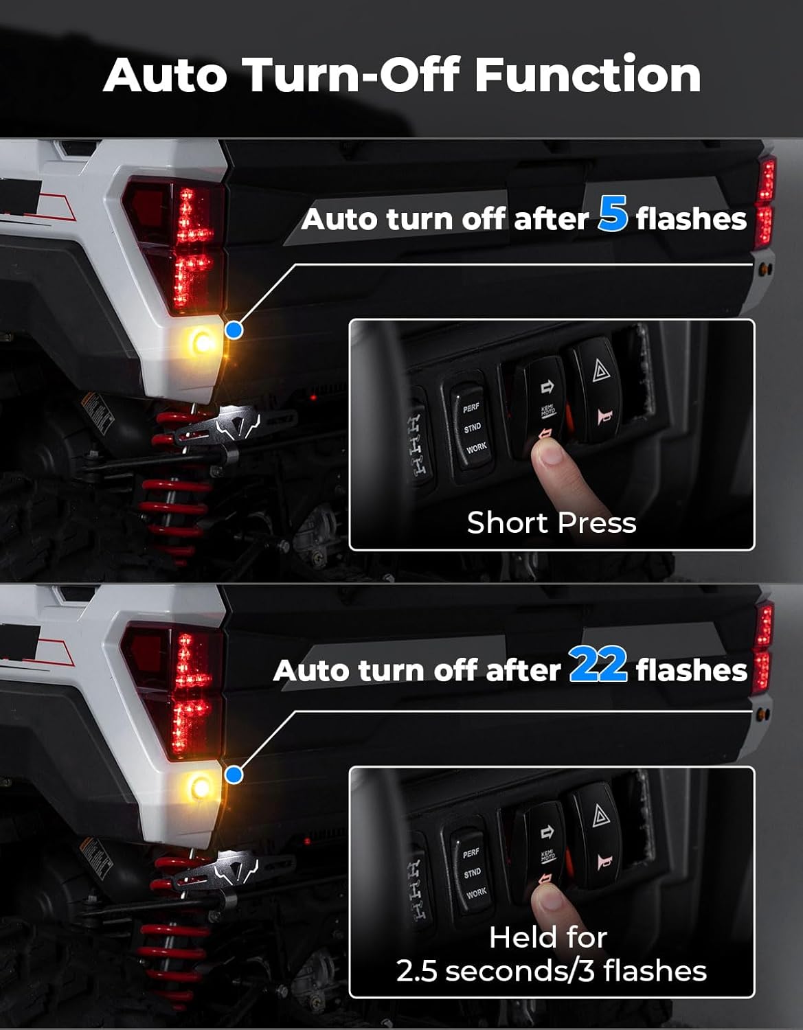 KEMIMOTO UTV Turn Signal Kit with 110D Horn and License Plate Holder with Light, Pre-Wired, Plug and Play UTV ATV Blinker with Rocker Switch Compatible with Polaris, Can-Am, Teryx, CFMOTO