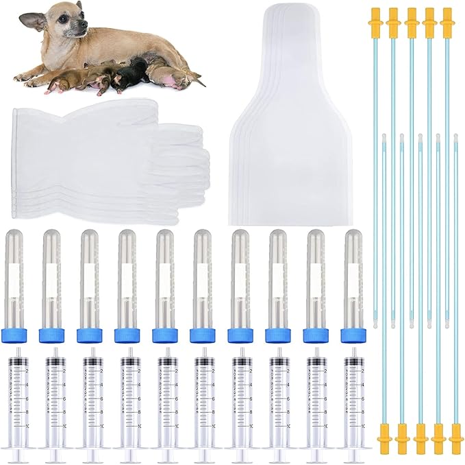 LongForU 10 Set Dog Artificial Insemination Kit,Dog Breeding Kit