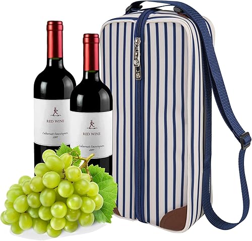 Miniatura 16 de ALLCAMP - Bolsa de vino con compartimento refrigerador, juego de picnic que lleva dos juegos de vajilla Negro