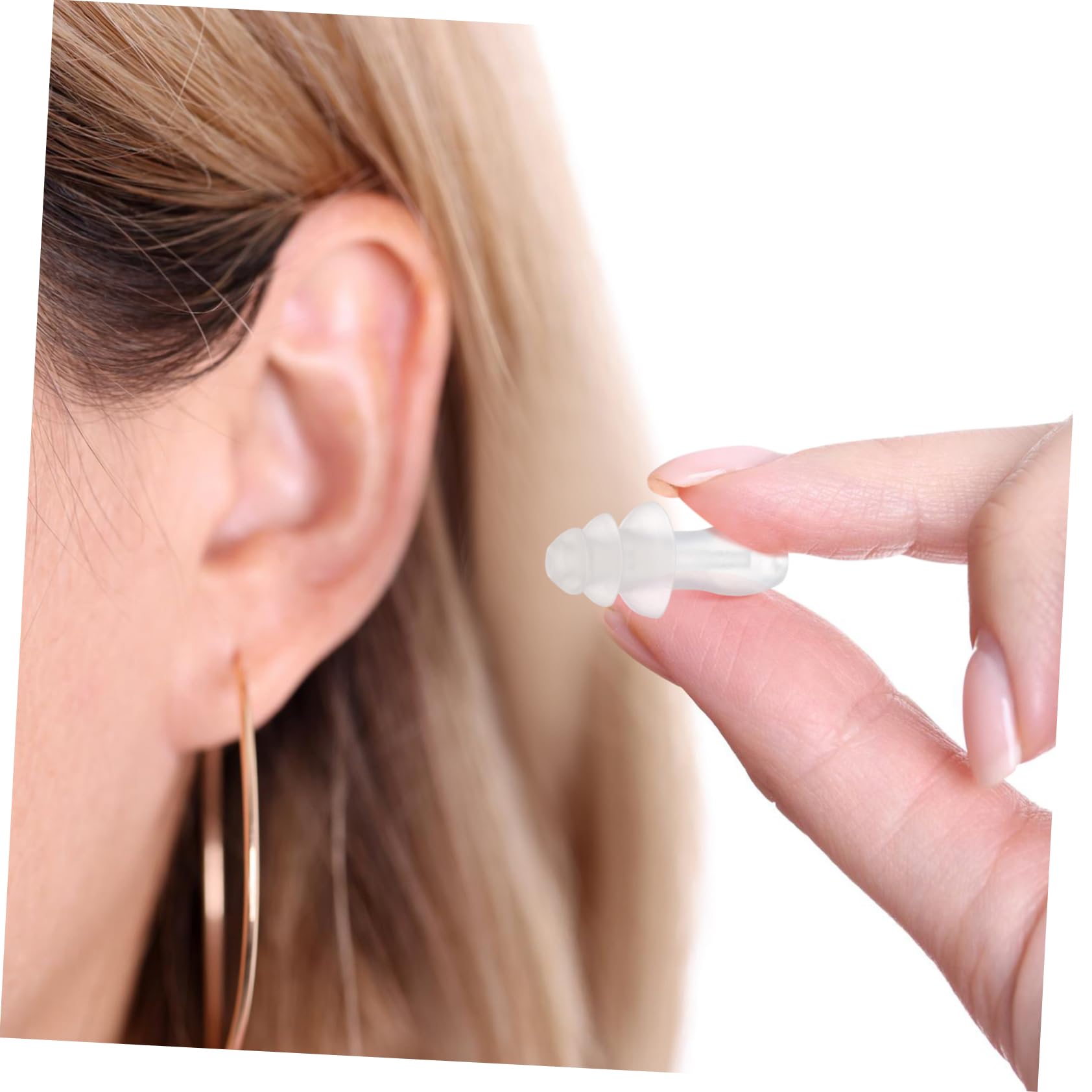 SOLUSTRE Tappi Orecchie Morbidi e Riutilizzabili in Silicone Trasparente 40 Pezzi Impermeabili e Antirumore Protezione Udito per Dormire