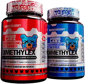 Kit Termogênico Dia e Noite Under Labz Dimethylex | Fat Burner + Stim Free | Queima de Gordura 24/7 | Tecnologia Lipo Drive | 120 Cápsulas