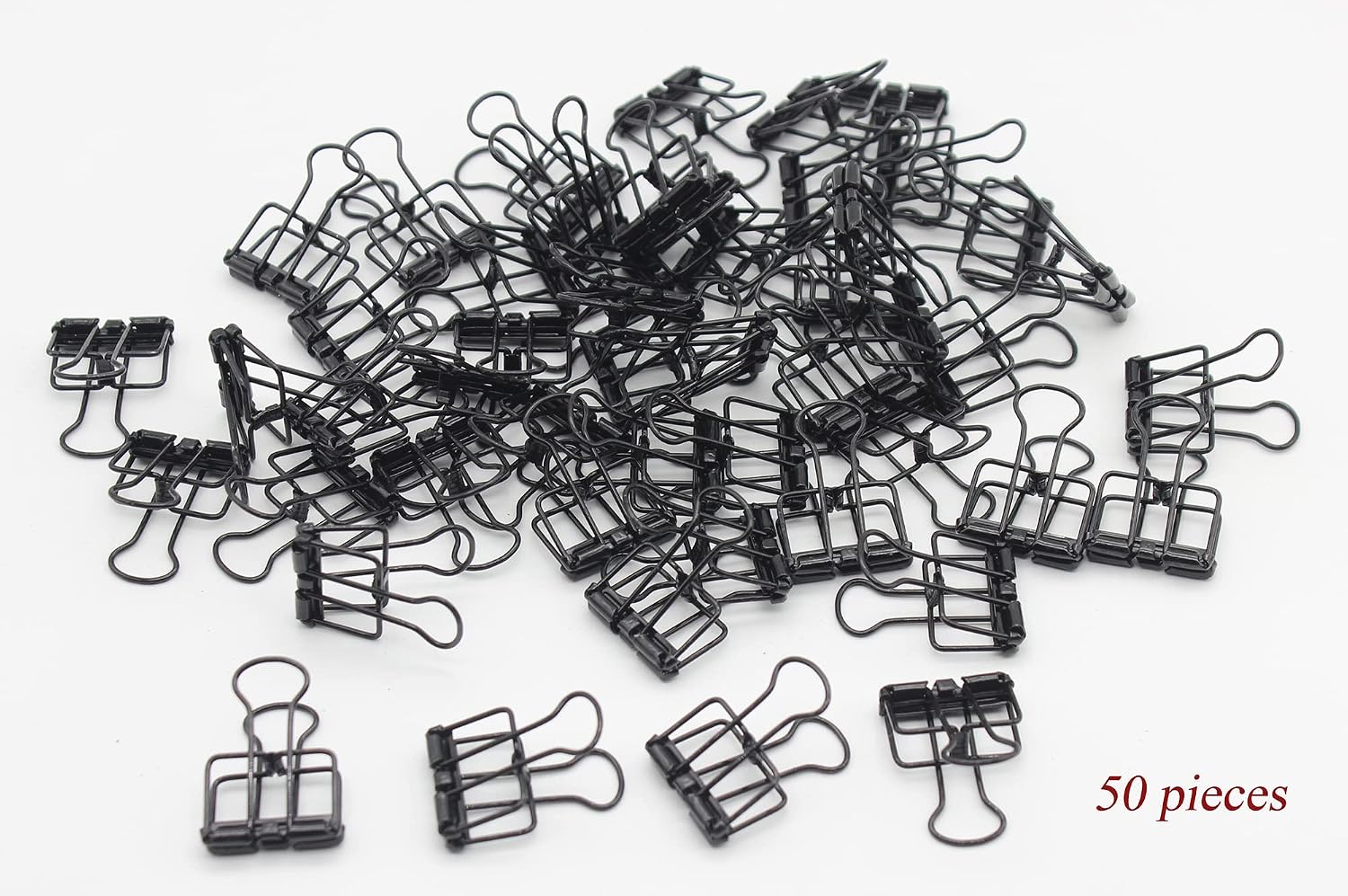 50 Pack Multi-Purpose Metal Wire Binder Clip Set, Paper Binder Clips, 1.57 Inch, Paper Clips,for Office, Home, School, Small, Black image 4