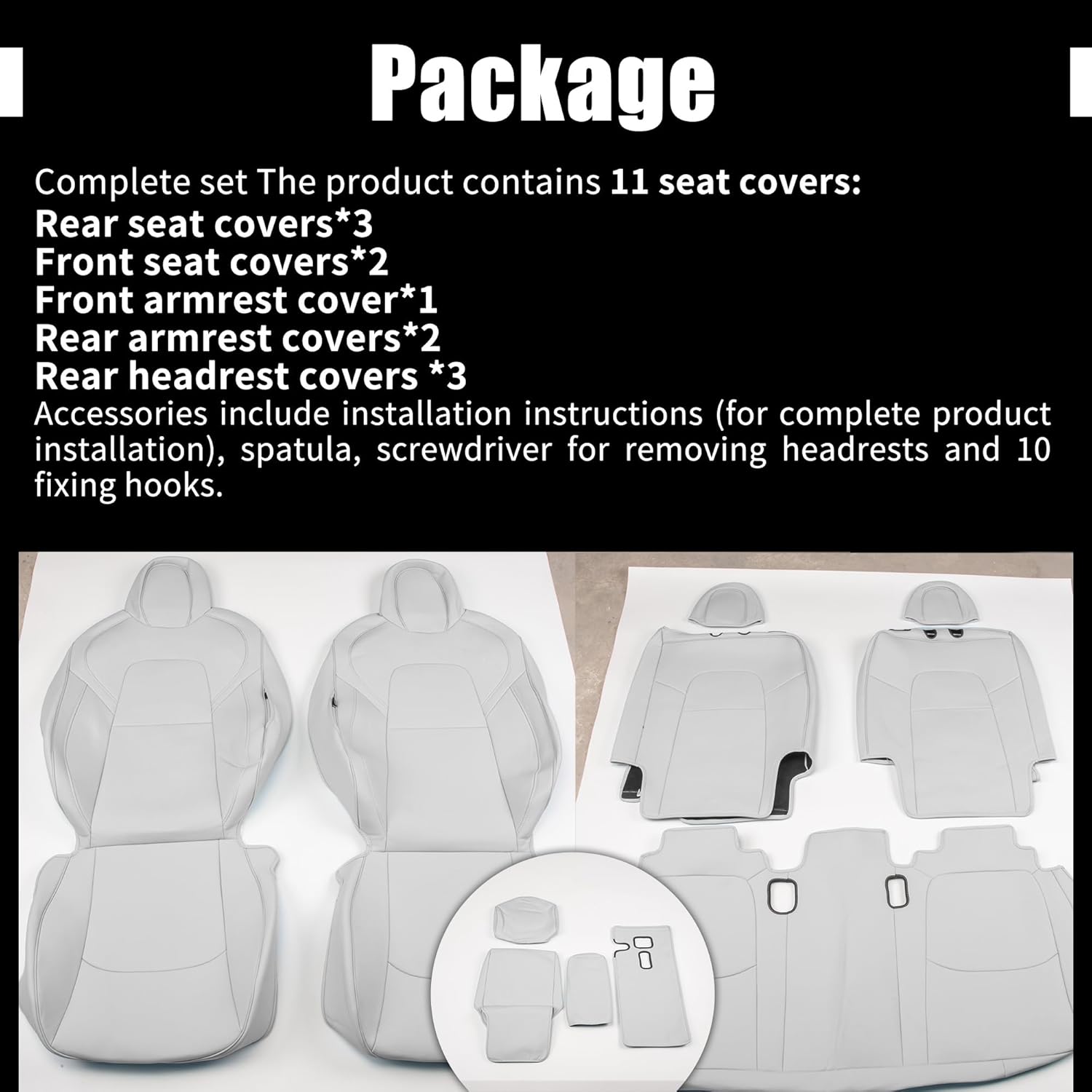 Car Seat Covers for Tesla Model Y seat Cover 2017 2018 2019 2020 2021 2022 2023 2024 Full Set Custom Front & Back Seat Protector Accessories Breathable Easy to Clean White