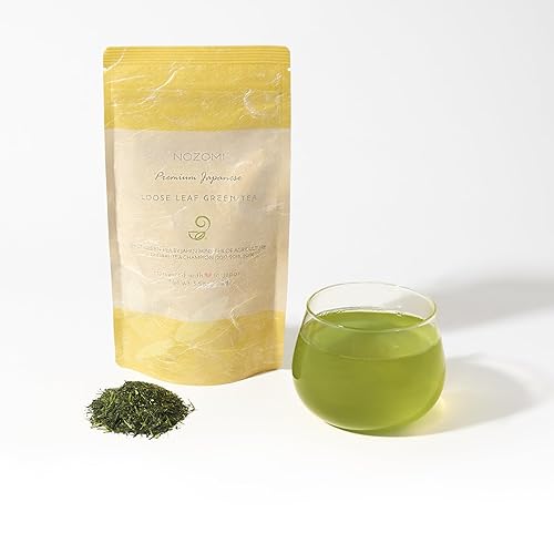 Nozomi Té verde japonés de hojas sueltas (3.5 onzas) Vegano de origen único rico en antioxidantes Kabuse Sencha Té verde orgánico