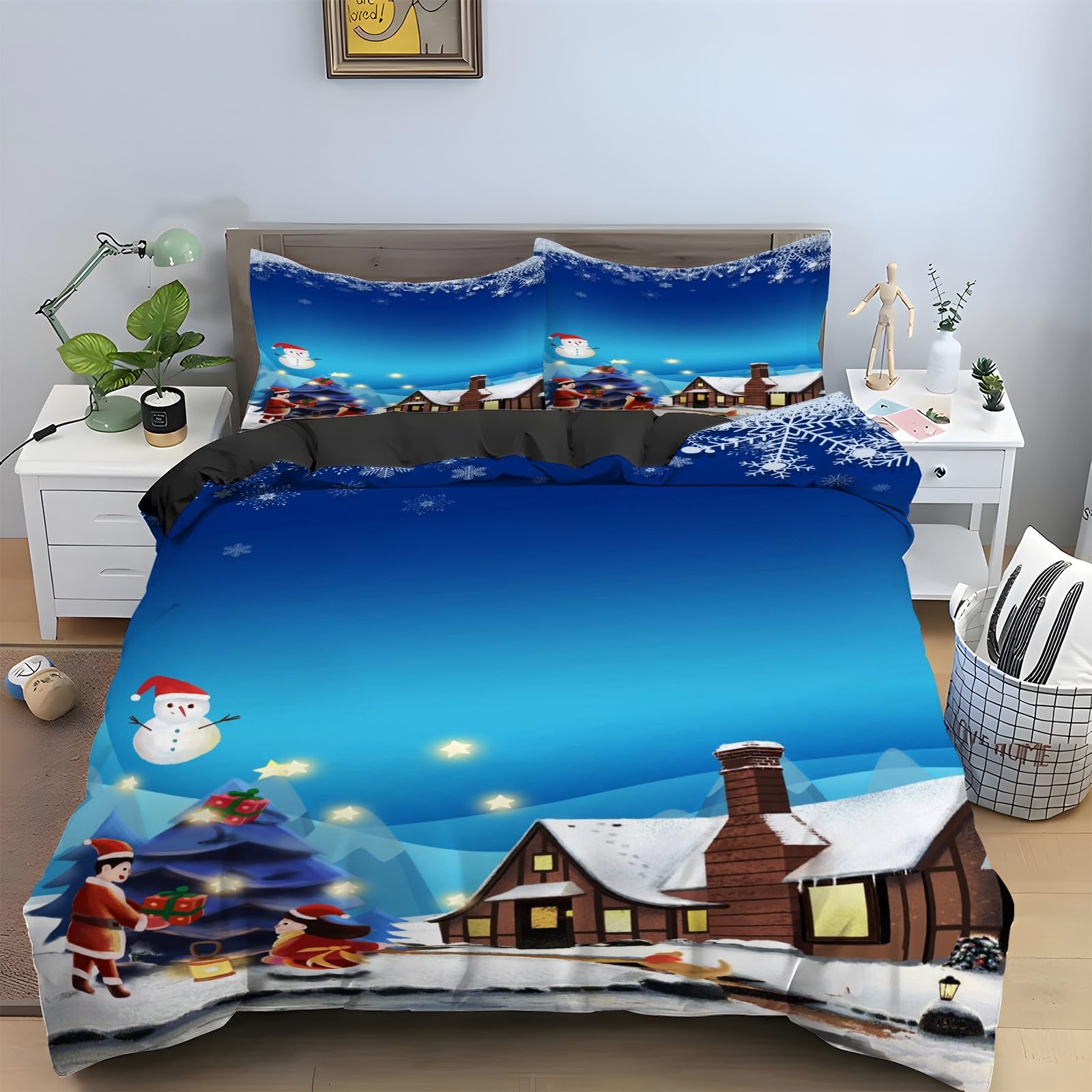 Housse de couette 240x260 en microfibre douce avec fermeture éclair pratique