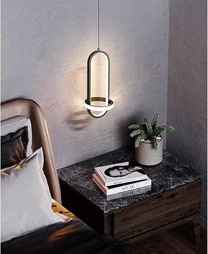 Miniatura 3 de Brikey Lámpara colgante y colgante LED negra, lámpara regulable para sala de estar, comedor, mesita de noche
