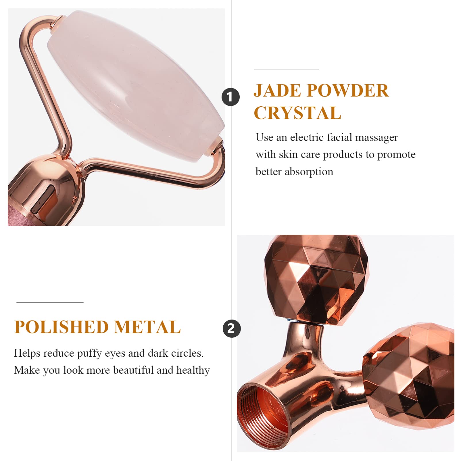 minkissy Elektrischer Gesichtsrolle 3-in-1 Jade Gesichtsroller Satz aus Rosa Jade Pulver Kristall zur Faltenreduktion und Anti Aging Gesichtsmassage für Empfindliche Haut