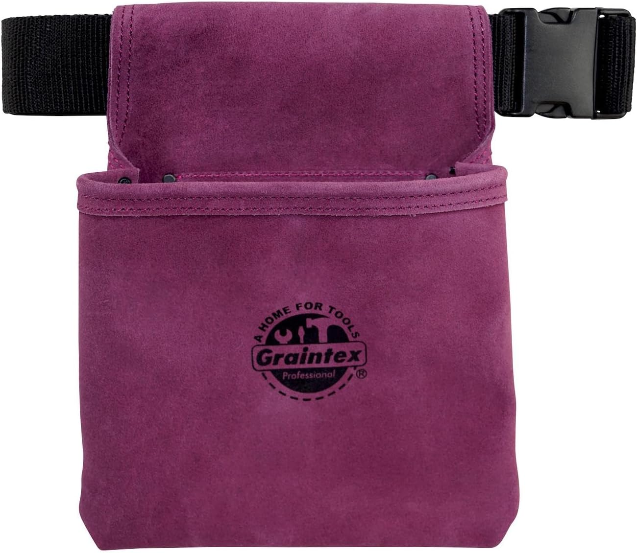Graintex Tool Belt - One Pocket Tool Pouch in Premium Suede Leather with 2" Webbing Belt, Durable Designed for Multipurpose Use, Ideal for Construction, Carpentry, DIY Projects
