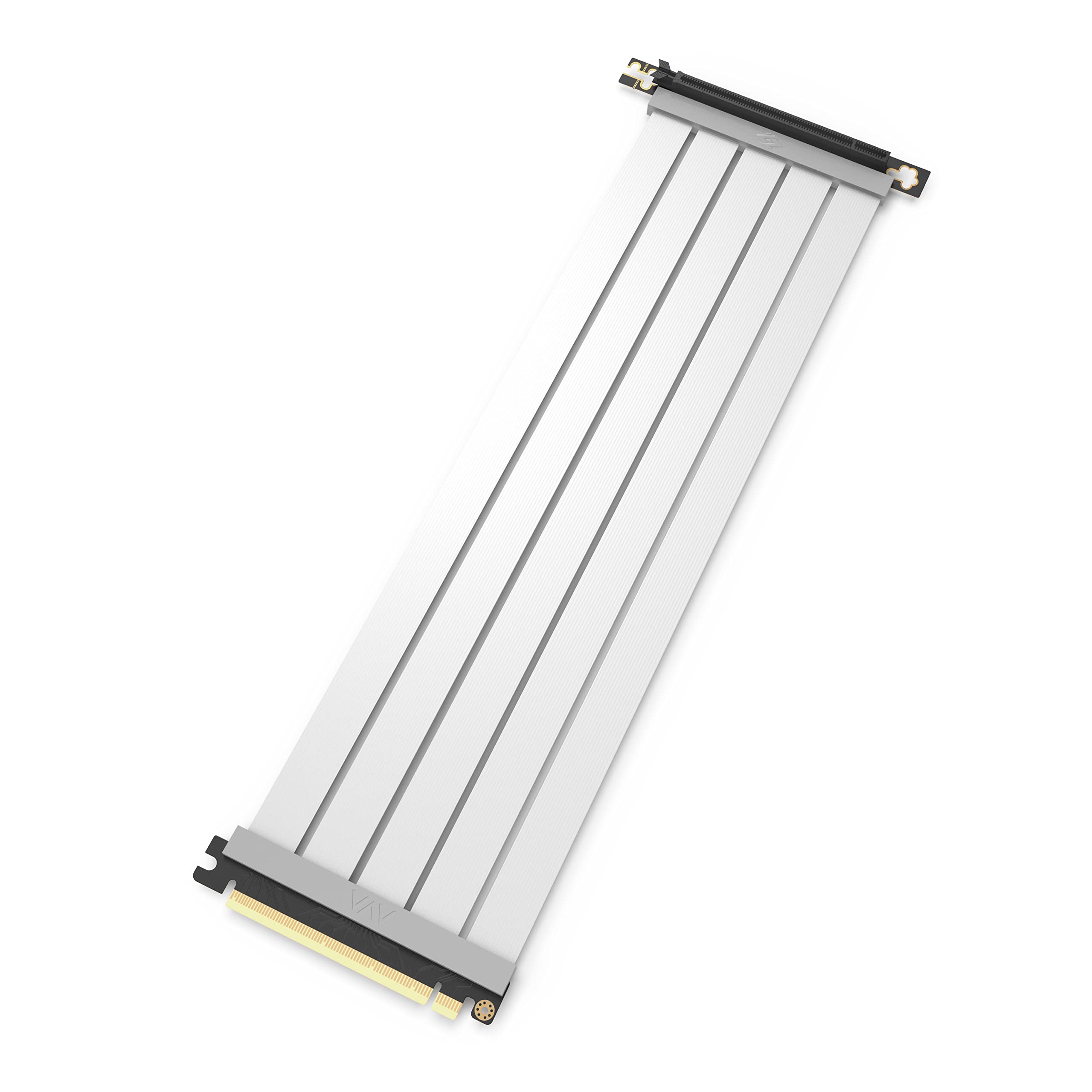 LINKUP - AVA PCIe 4.0 x16 Riser Cable - RTX 4090 RX7900XT Ready - 90 Degree White (25 cm)