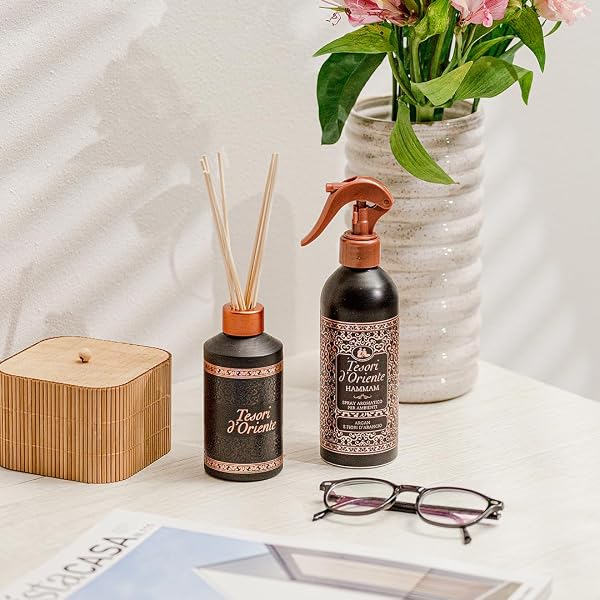Tesori d'Oriente - Diffusore Hammam, Profumatore per Ambienti con Bastoncini, con Oli Essenziali dalle Note di Gelsomino e Fiori d'Arancio, Deodorante Casa, 200ml - 4
