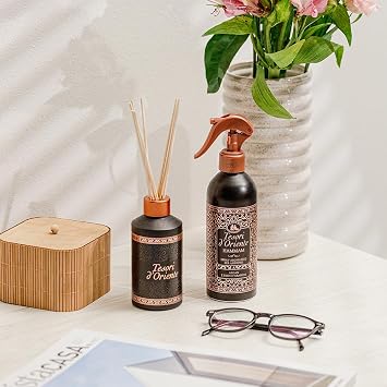 Tesori DOriente Reed Diffuser Set Hammam Scented with 8 Sticks, 200ml 6.76oz