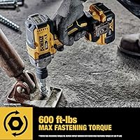 Vista 6 de DEWALT Llave de impacto 20V MAX, inalámbrica, 1/2 pulgada, 2 baterías y cargador incluidos (DCF891P2)