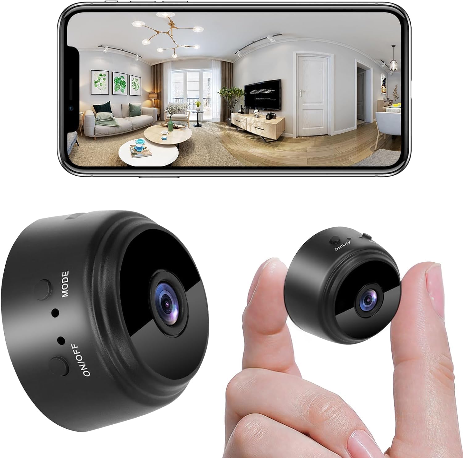 WiFi Camera Security Camera for Home Outdoor High HD Focus Magnet Mini WiFi Magnetic Live Stream Light Vision IP Wireless 1080P Audio Video CCTV Camera (Magnet) (K-801)
