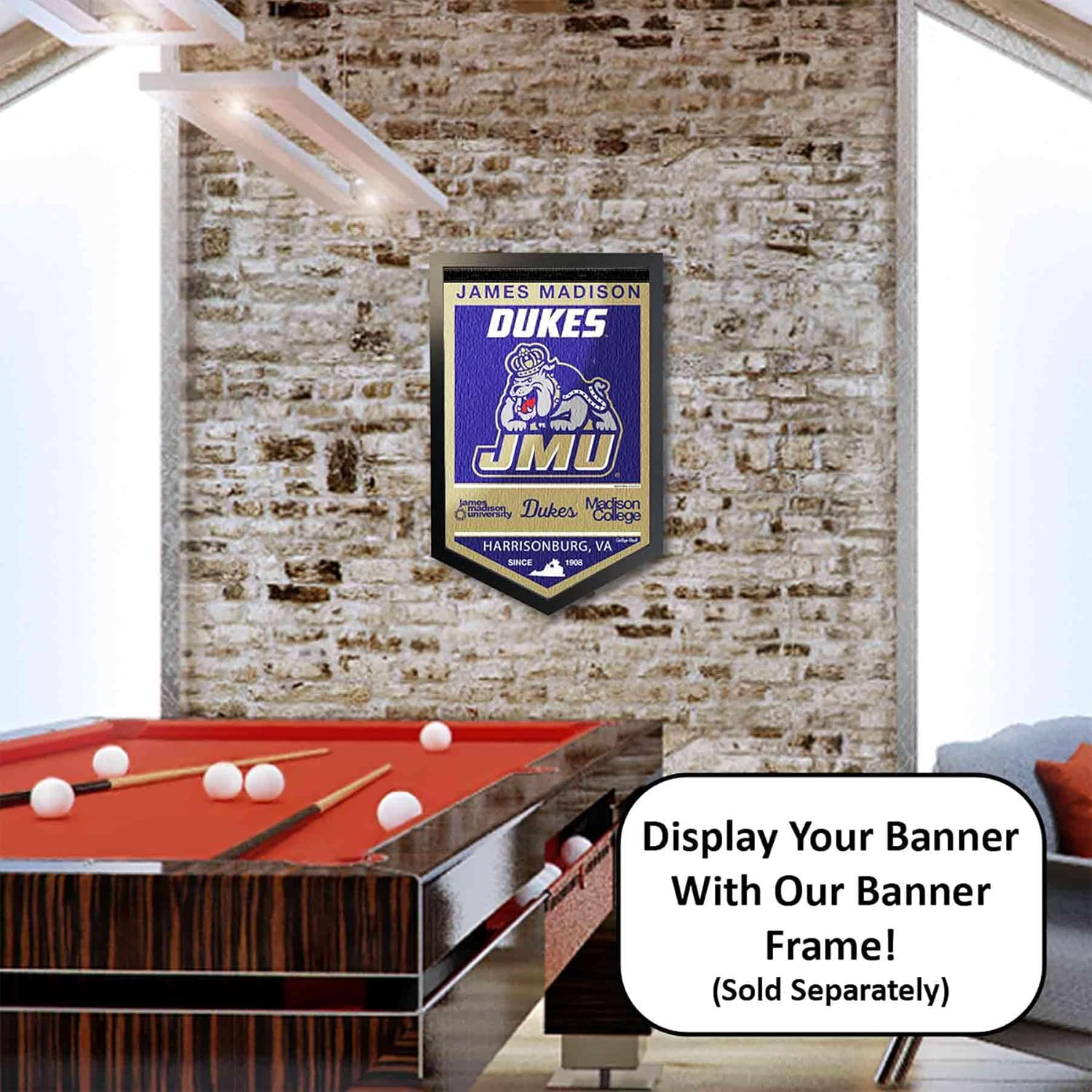 College Flags & Banners Co. James Madison Dukes Heritage History Banner Pennant - Image 5