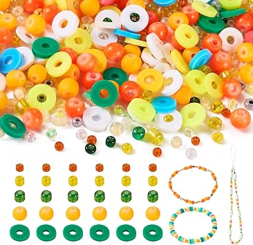 BB Beadthoven 6mm Clay, Glass, Plastic Disc Beads for Jewelry Making - Orange 4 Pieces