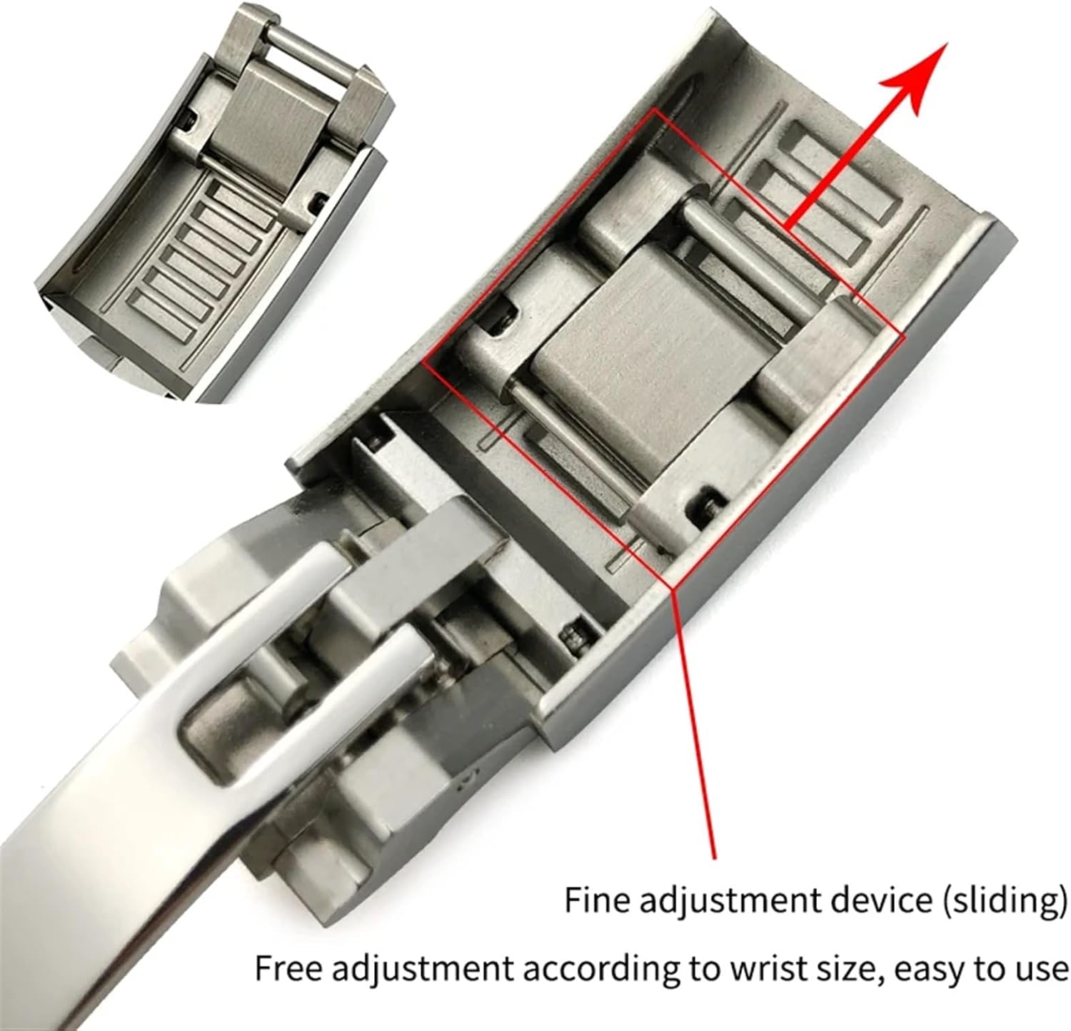 9mm 16mm Stainless steel folding buckle glide lock Fit For Rolex submariner Oysterflex Daytona Fit For GMT watch band strap Deployment clasp