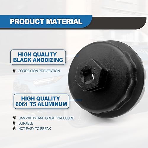 Miniatura 4 de Herramienta de extracción de tapa de filtro de aceite compatible con Toyota, Lexus, RAV4, Camry, Tundra, Highlander, Sienna, enchufe de extracción