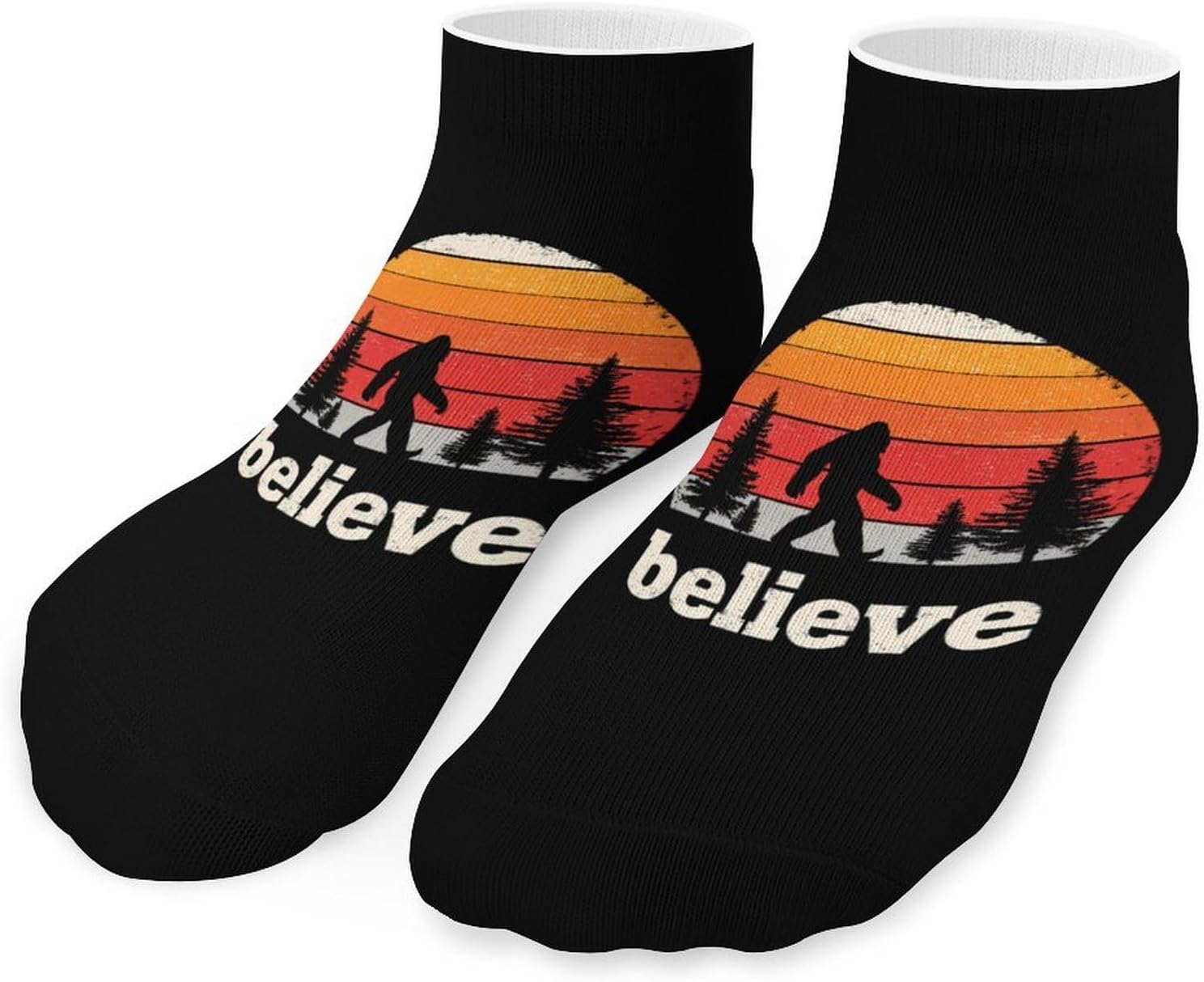 Vintage Bigfoot Sasquatch Socks for Men Women 5 Pairs Ankle Socks
