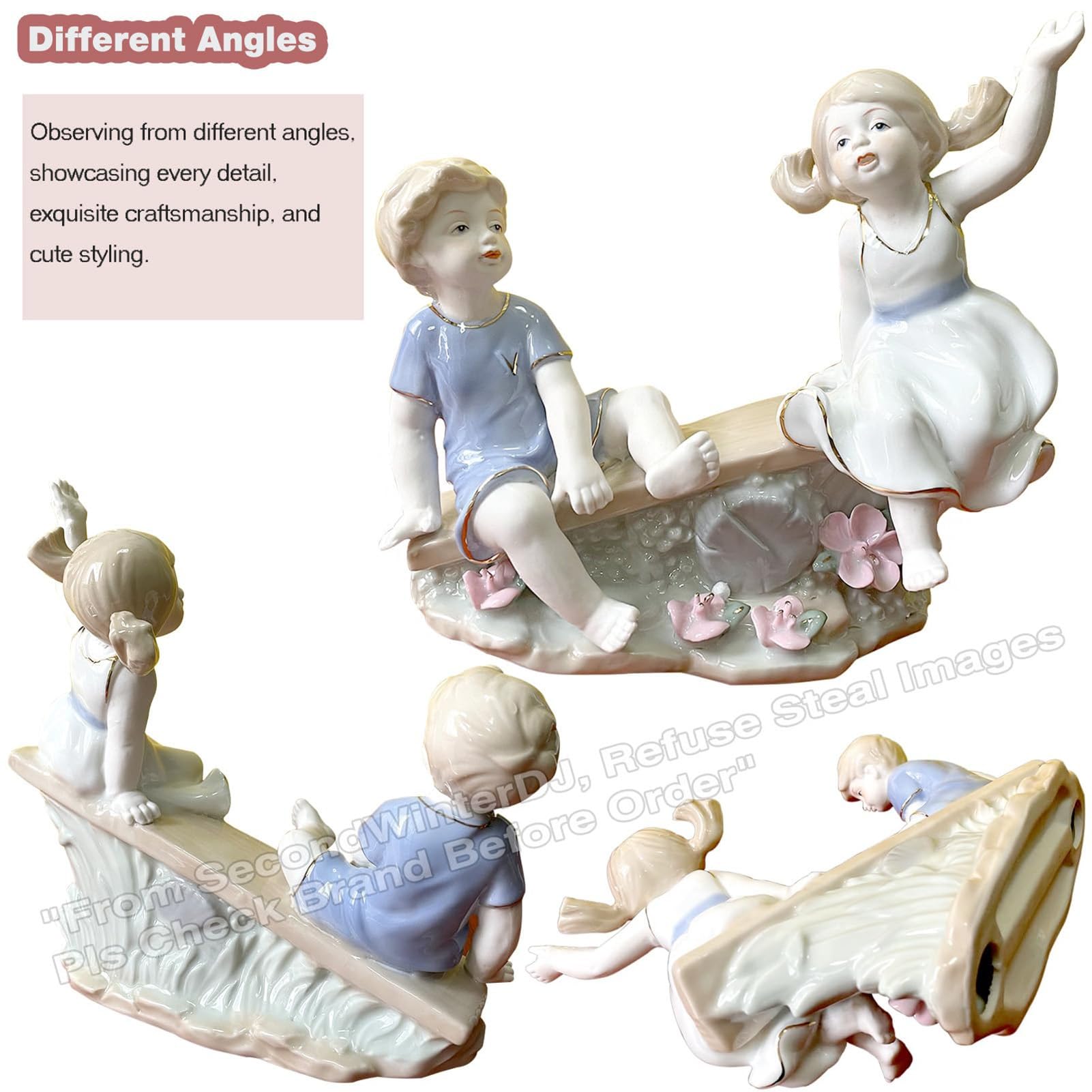 Arte Decorativa Escultura Estatua -Decoración Del Hogar De Cerámica, Figuras De Amantes Mayores De Porcelana, Estatua De Pareja, Escultura De Cerámica, Adornos De Oficina, Adornos De Oficina(A)