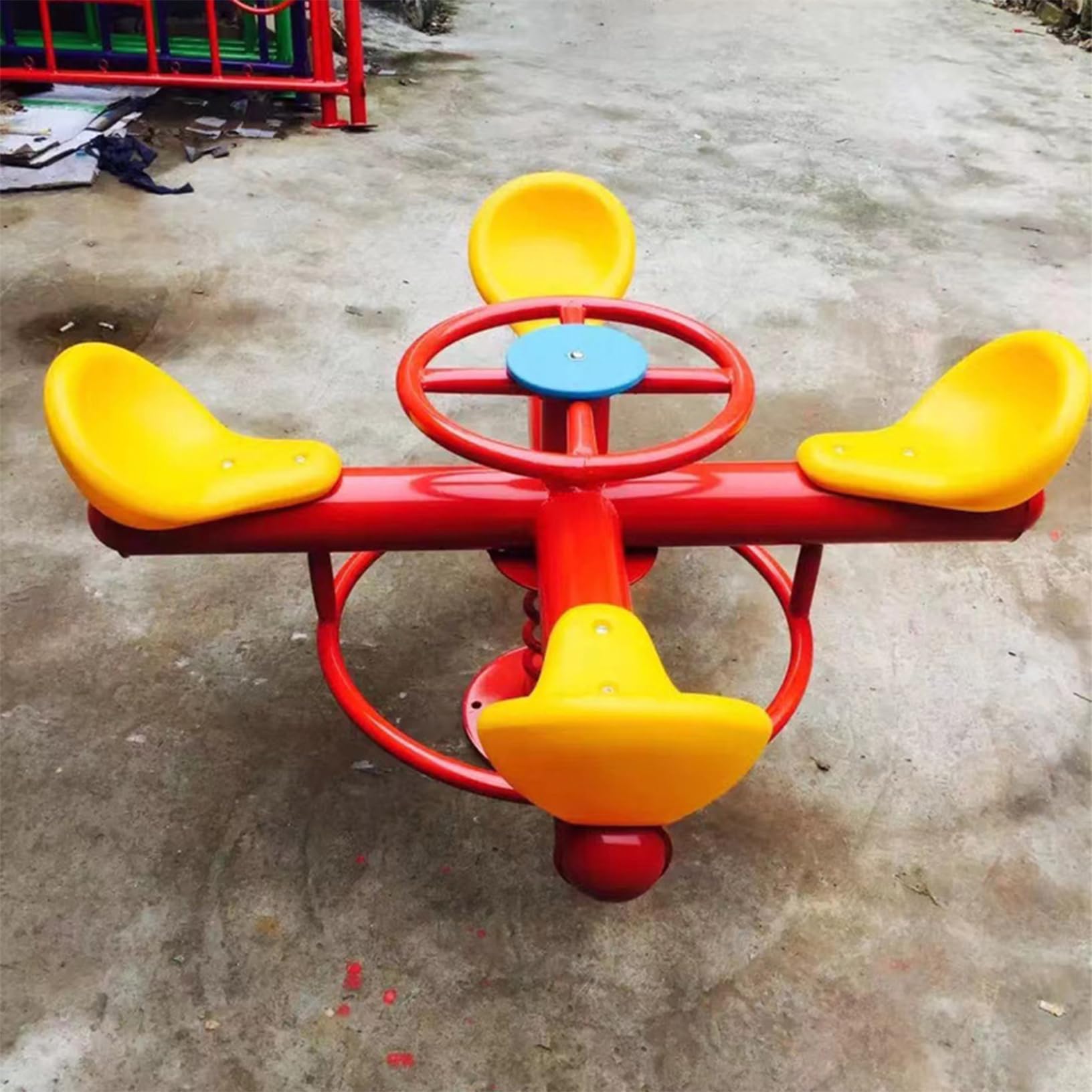 Equipo del Patio de recreo con Tornillos, cómodo reemplazo de Asiento de plástico para niños en Parques al Aire Libre áreas comunitarias, Amarillo &&