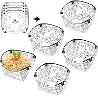 MIUPOO Collapsible Bowl Set - 4-Piece Portable Folding Mess Kit for Picnics, Camping, Lunch | Food-Grade PP, 7x5.5x3.5in Unbreakable