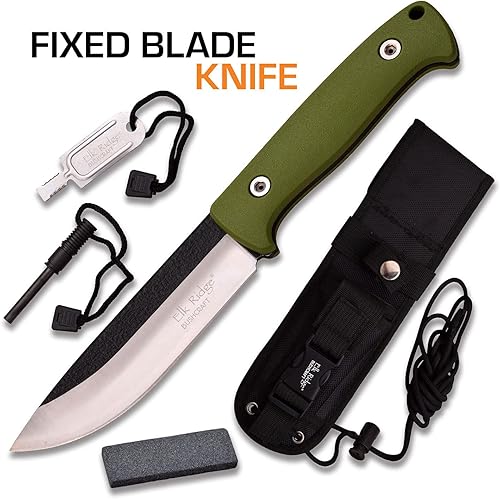 Miniatura 2 de Elk Ridge ER-555 Series Cuchillo de hoja fija con kit de supervivencia, 10.5 pulgadas en total