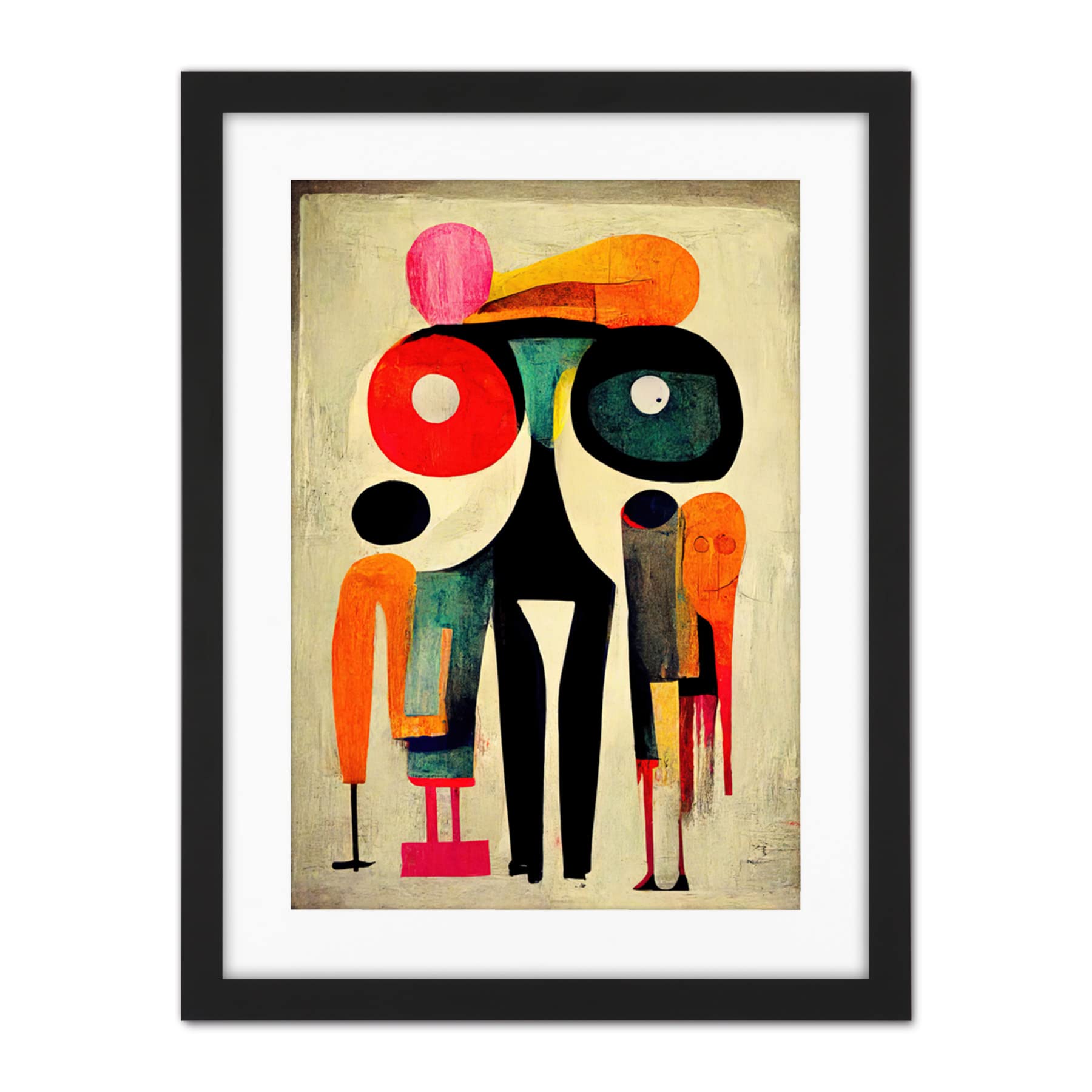 Doppelganger33 LTD Abstract Colourful Pop Art People Artwork Framed Wall Art Print 18X24 Inch