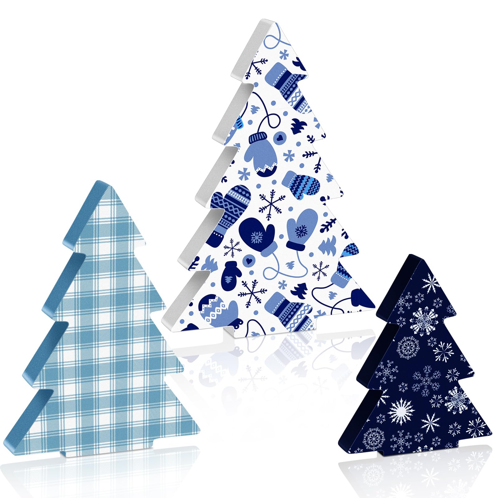 Amazon.co.jp: Soaoo 3ピース クリスマスツリー木製クリスマスセンター