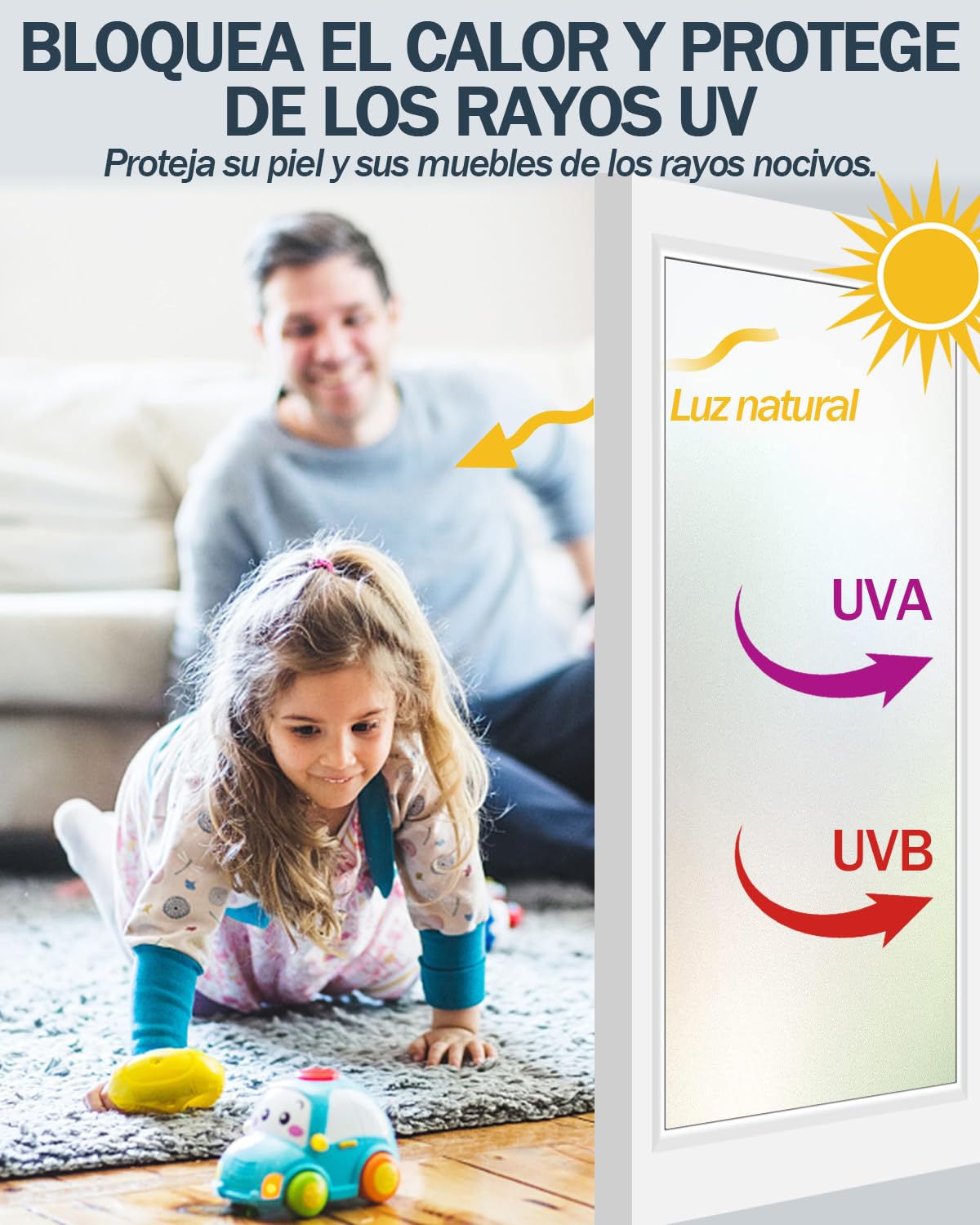 Película de Privacidad para Vidrios Esmerilados - Incluye Herramientas de Instalación, Adhesivo Estático, Control de Calor, Ideal para Puertas de Baño u Oficina en Casa (Mate, 90x400cm)