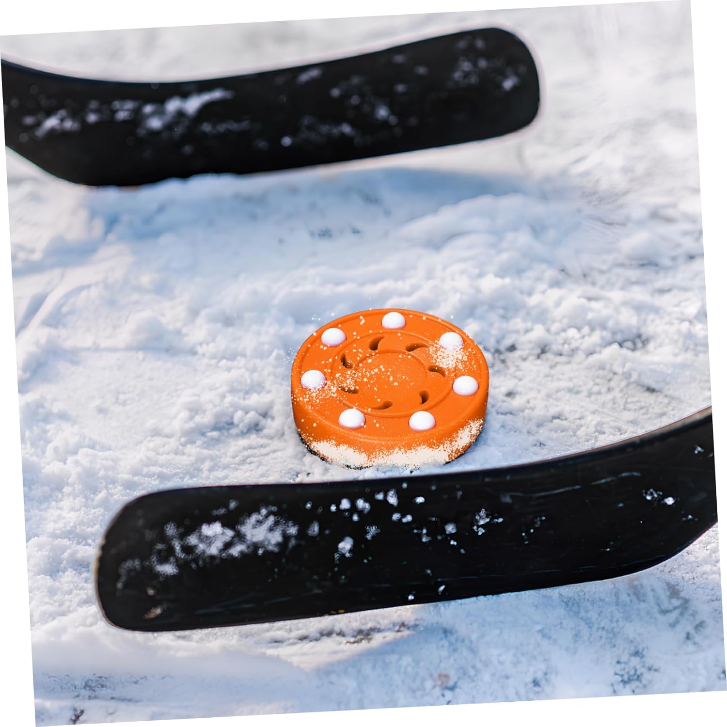 VANZACK 6pcs Roller Hockey Practice Pucks and Visible Training for Outdoor and Indoor Games for Skill Development Street and Floor Hockey