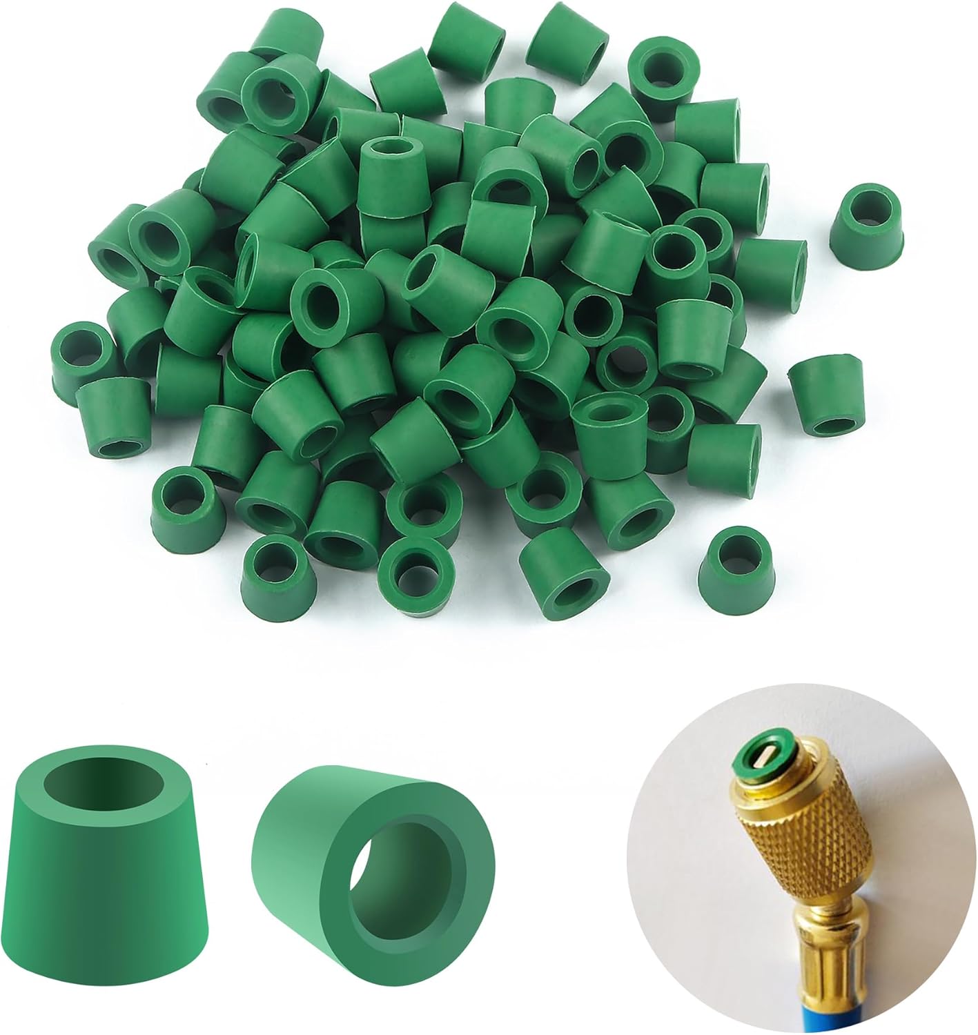 100PCS Car AC O Ring Kit,Nitrile Rubber Gasket Kit for Repairing 1/4" AC Charge Hose or Manifold,Good Sealing Automotive Replacement Air Conditioning O-Rings & O-Ring Kits