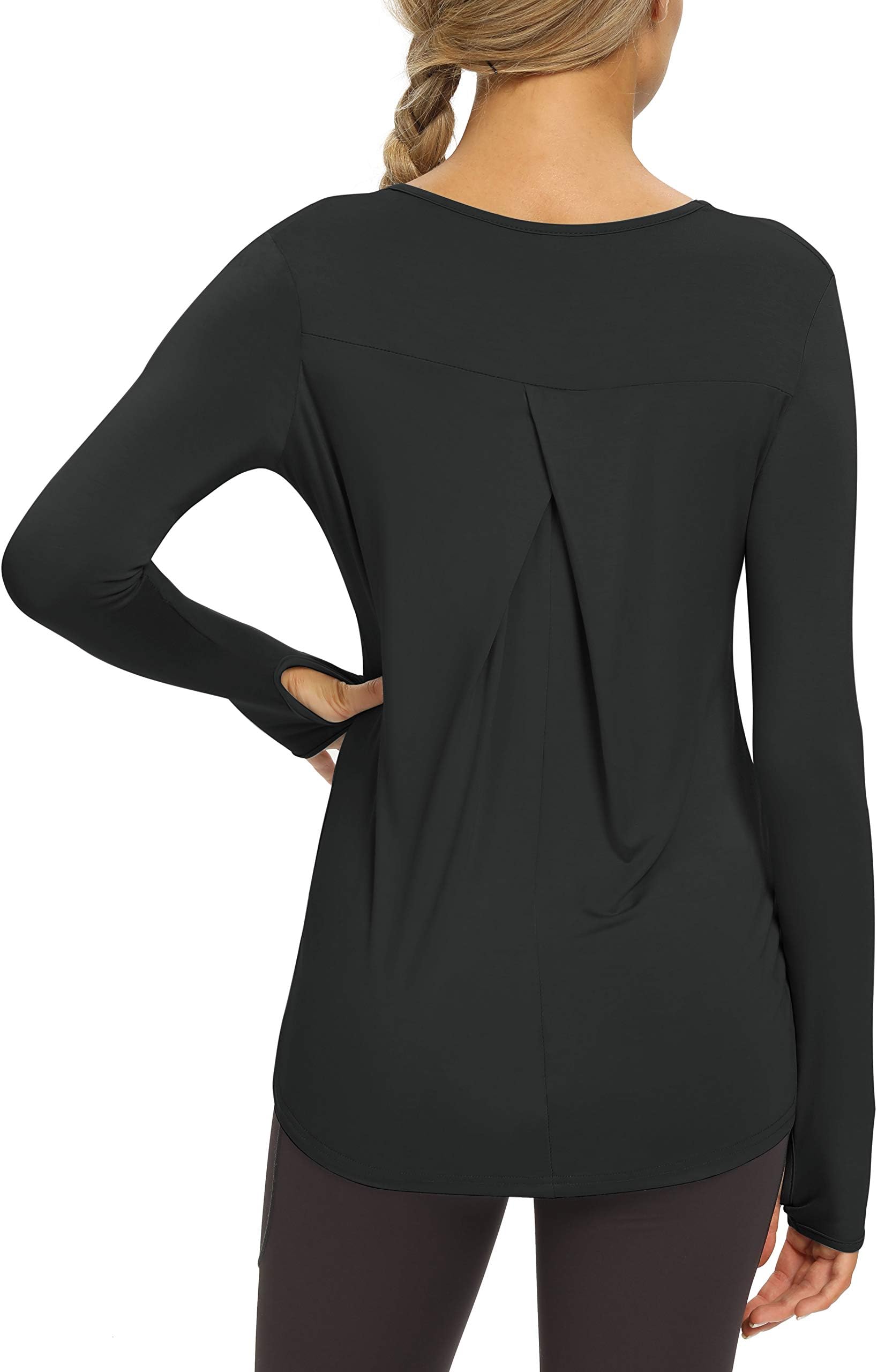 Bestisun Womens Long Sleeve Workout Tops Yoga Exercise Gym Clothes Athletic Sports Shirts