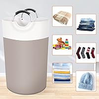 Vista 4 de BlissTotes Cesta de lavandería, cesta de lavandería, cestas plegables para ropa sucia, cesta impermeable con asas de aluminio protegidas de espuma