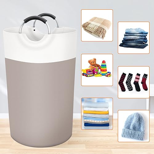 Miniatura 4 de BlissTotes Cesta de lavandería, cesta de lavandería, cestas plegables para ropa sucia, cesta impermeable con asas de aluminio protegidas de espuma